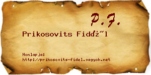 Prikosovits Fidél névjegykártya